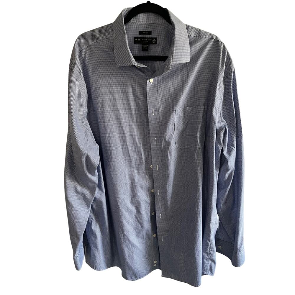 Pronto Unmo long sleeve dress shirt blue size xl 18 36/37